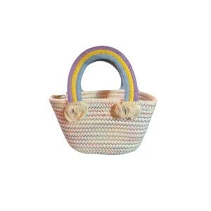 Girls Multicolor Rainbow Handle Handbag